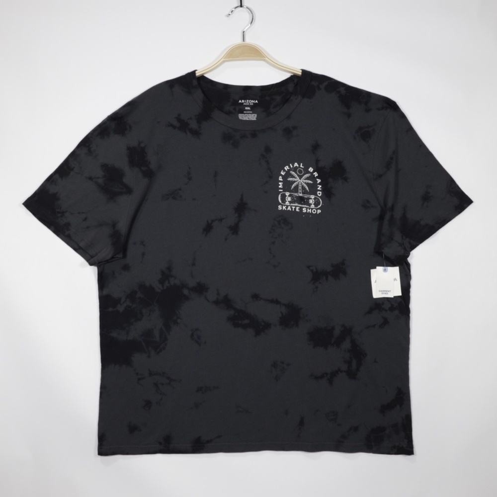 Arizona Jean‎ Co Mens Short Sleeve Graphic Print T-Shirt Black Tie Dye Size XXL